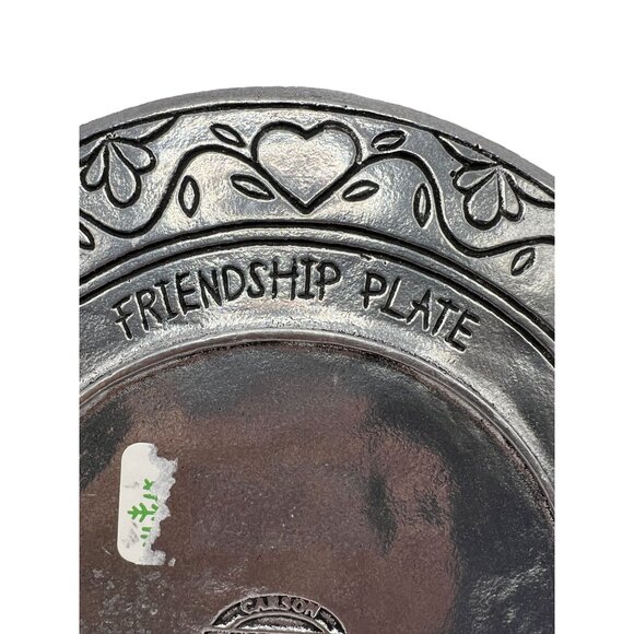 Vtg Carson Slatesmetal Pewter Pass It On Friendship Angels Plate - Picture 8 of 9
